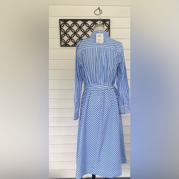 Free Assembly Women’s Stripped Blue and White Belted Midi Dress size S NWT - Picture 2 of 7